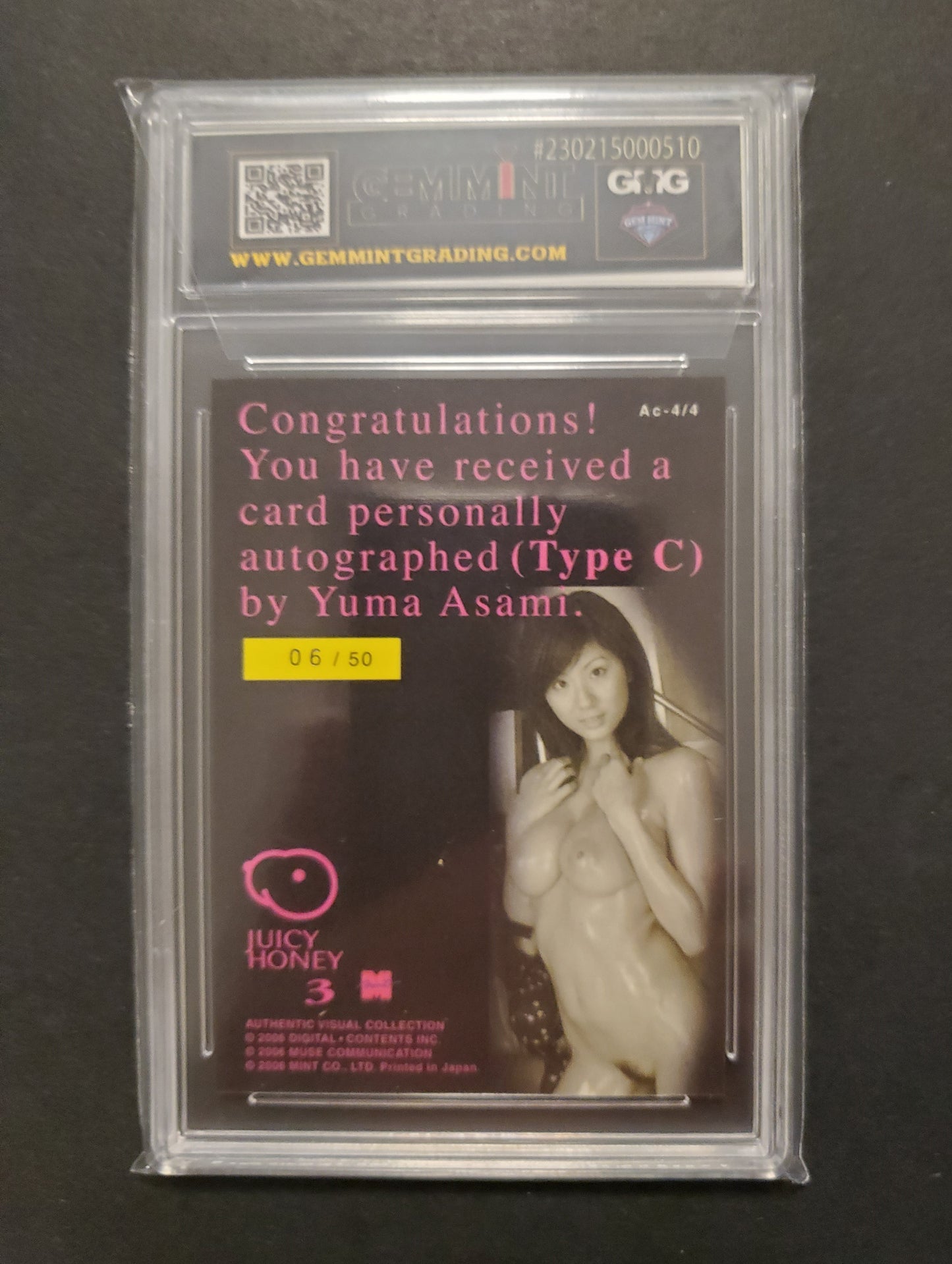 Yuma Asami Juicy Honey Auto AC 4/4 (06/50) | Graded 10