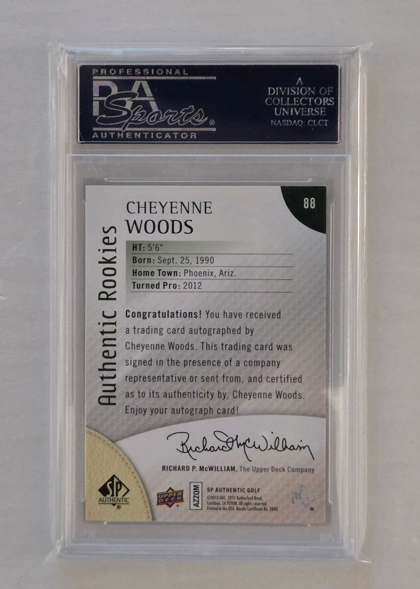 Cheyenne Woods RC | 2014 SP Authentic # 400/699 | Graded PSA Mint 9