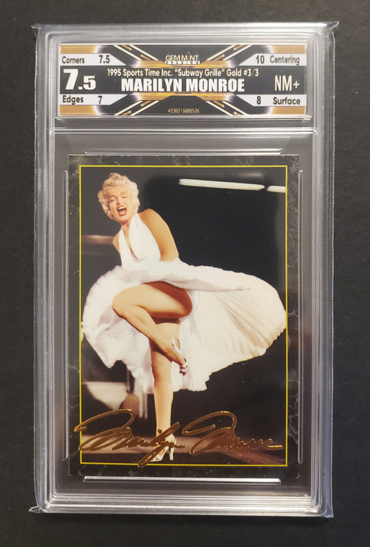 Marilyn Monroe Authentic Certified Gold Auto Card 1995 #3/3 - Graded GMG 7.5