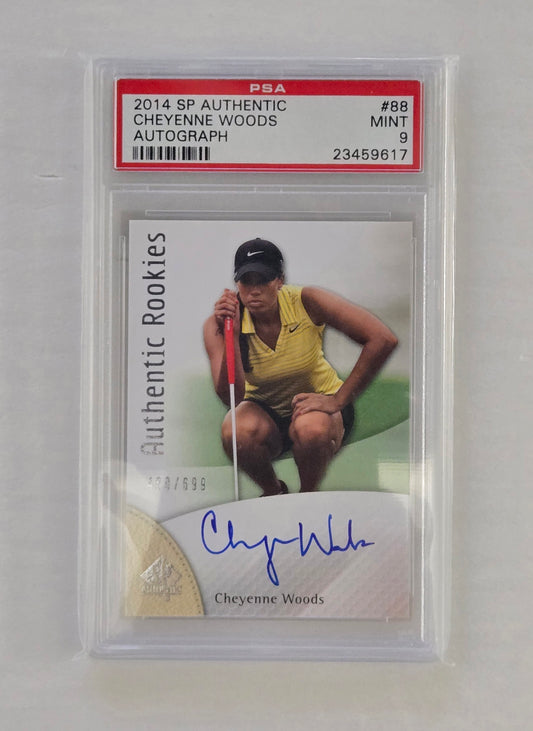 Cheyenne Woods RC | 2014 SP Authentic # 400/699 | Graded PSA Mint 9