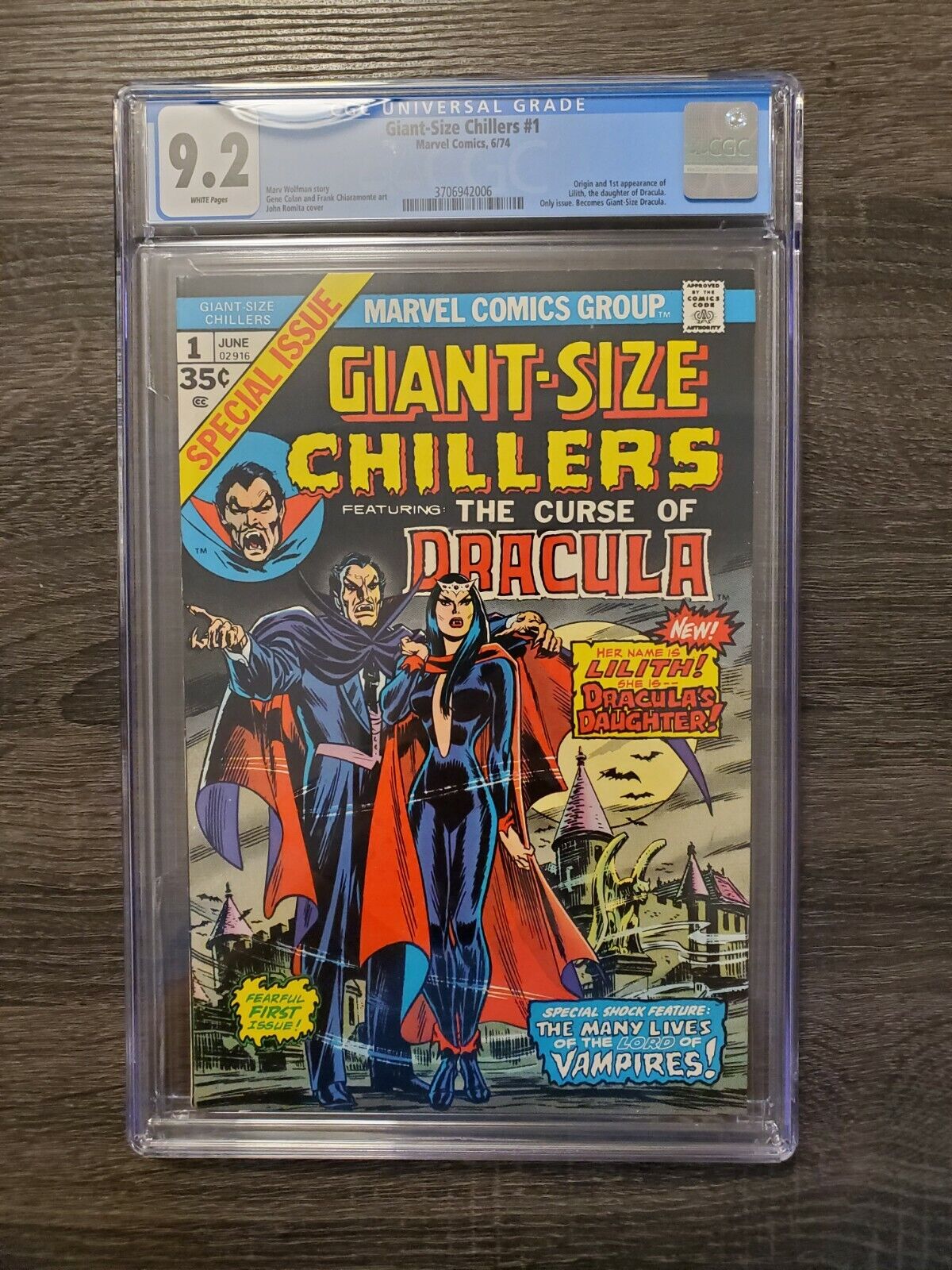 Giant-Size Chillers # 1 (1974) - CGC 9.2 White Pages - High Grade, Nice!